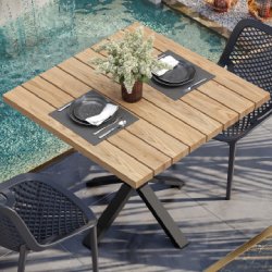 Restaurant table top: outdoor area (teak design)