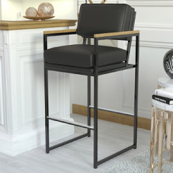 Tabouret de bar Gastro avec accoudoirs : Kyla