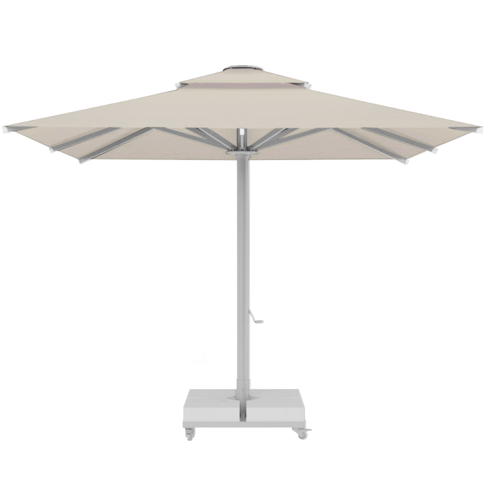 SUN MATEO | Gastro Solskjerm | B:T 400 x 400 cm | Taupe | Inkl. Ankerplate Hengsel | Firkantet