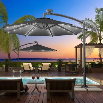 SUN LUCA | Parasol | Rond | Ø 300 cm | Zwart | LED