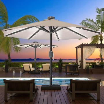 SUN MARINO | Parasol | Rond | Ø 300 cm | Taupe | LED