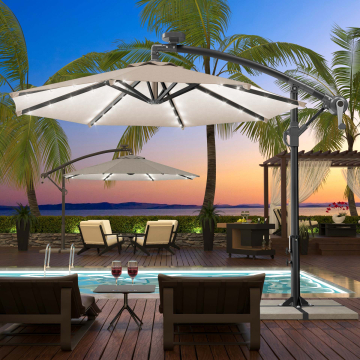 SUN LUCA | Parasol | LED | Rond | Ø3m | Taupe