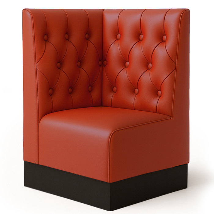 Ławka narożna gastronomiczna Schmidt S | Szer.:Wys. 64 x 90 cm | Czerwony | Chesterfield | Skóra