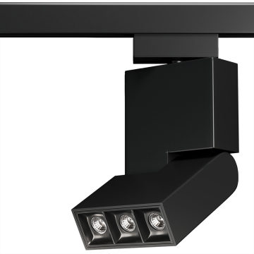 HAMILTON | LED proyector de carril | Negro | 9W / 4000K | Blanco neutro | 3 fases