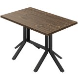 MILENA | Bistro Tisch | B:T 130 x 80 cm | H 76 cm | Walnuß | Gestell: Schwarz