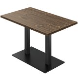 LIANA | Bistrobord | B: 120 x 70 cm | H: 75 cm | Valnød | Understel: Sort