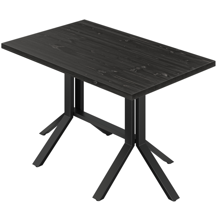 MILENA | Bistro Bord | B: 130 x 80 cm | H: 76 cm | Svart | Ramme: Svart