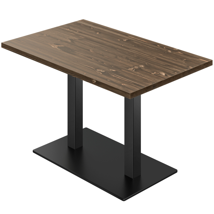 LIANA | Bistro Tisch | B:T 130 x 80 cm | H 75 cm | Walnuß | Gestell: Schwarz
