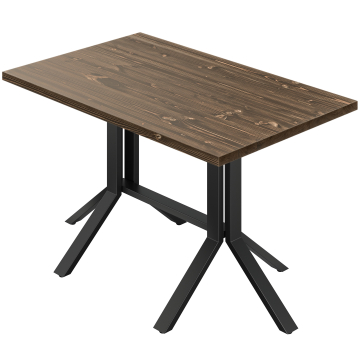 MILENA | Bistrobord | B: 120 x 70 cm | H: 76 cm | Valnöt | Stativ: Svart