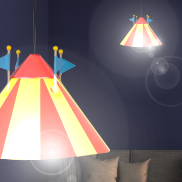 Chapiteau de cirque Lampe à suspendre Ø360mm | Rouge