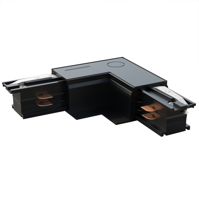 Conector en L para carril | Alimentador / Instalación | Negro | 110V - 415V | 3 fases