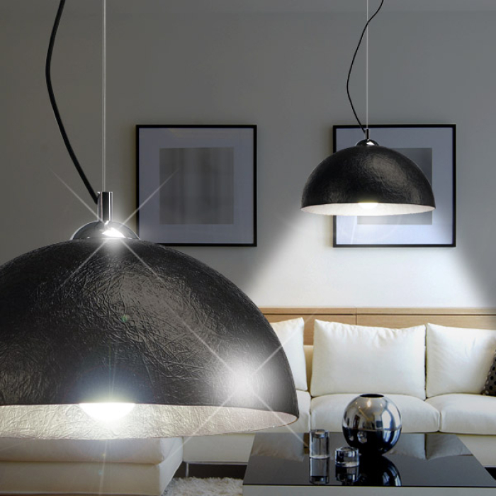 Shade pendant lamp Modern | Shabby | Vintage | Black | Silver | Fibreglass