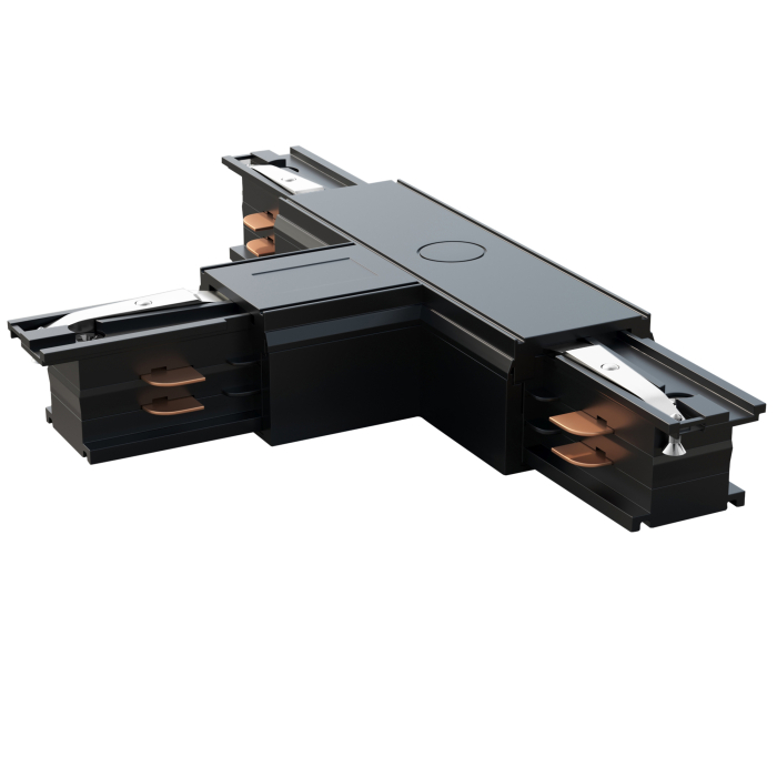 Conector en T para carril | Alimentador / Estructura | Negro | 110V - 415V | 3 fases