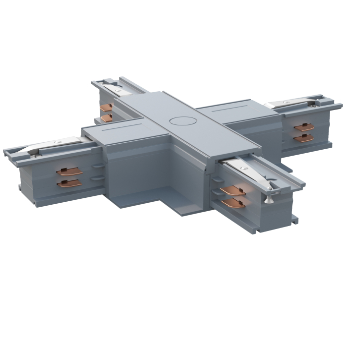 Connettore binario LED ad X | Alimentatore / Installazione | Grigio chiaro | 110V - 415V | 3 fasi