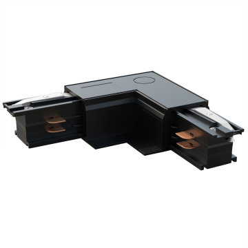 Conector en L para carril | Alimentador / Instalación | Negro | 110V - 415V | 3 fases