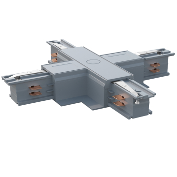 X Lighting Track Connector | Feeder / Flush mount | Light grey | 110V - 415V | 3 phases