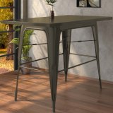 CALIFORNIA | Table haute de style Tolix | L:P:H 120 x 60 x 106 cm | Rouillé | Rectangulaire