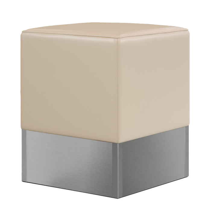 CUBO | Restaurang sittpuff | Krämfärgad | Läder