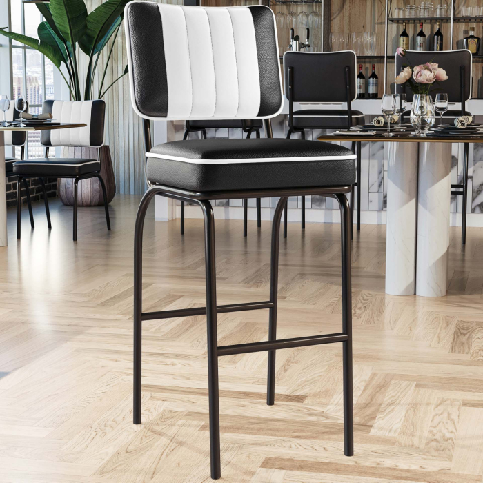 DINER | Diner Barhocker | Schwarz | Leder DINER | Diner Barhocker | Schwarz | Leder