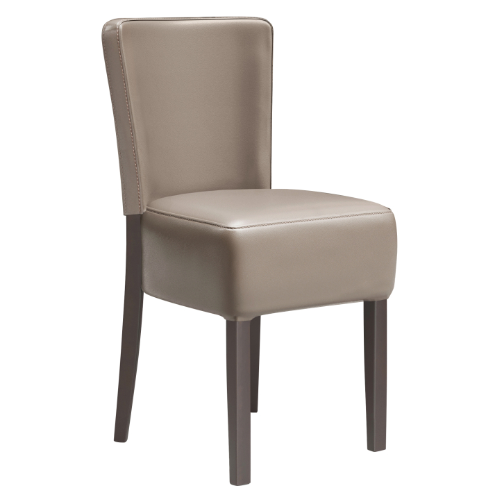 LUCA FULL | Chaise de restaurant en cuir | Taupe | Cuir