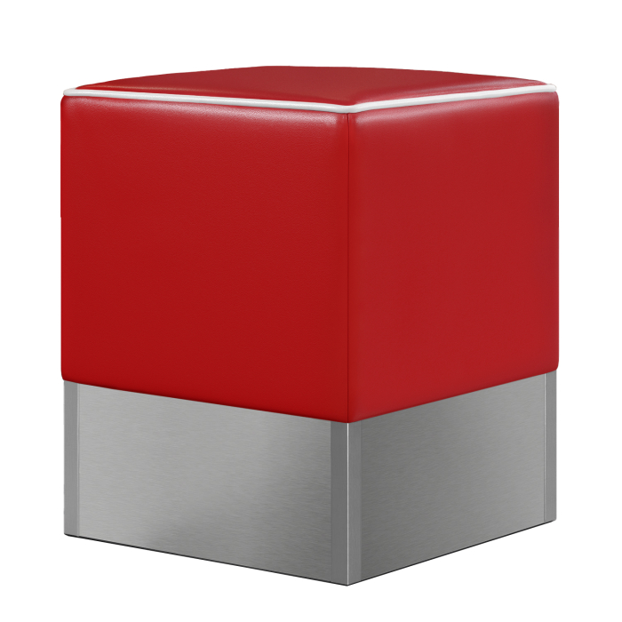 CUBO | Pouf cubo | Rosso | Pelle