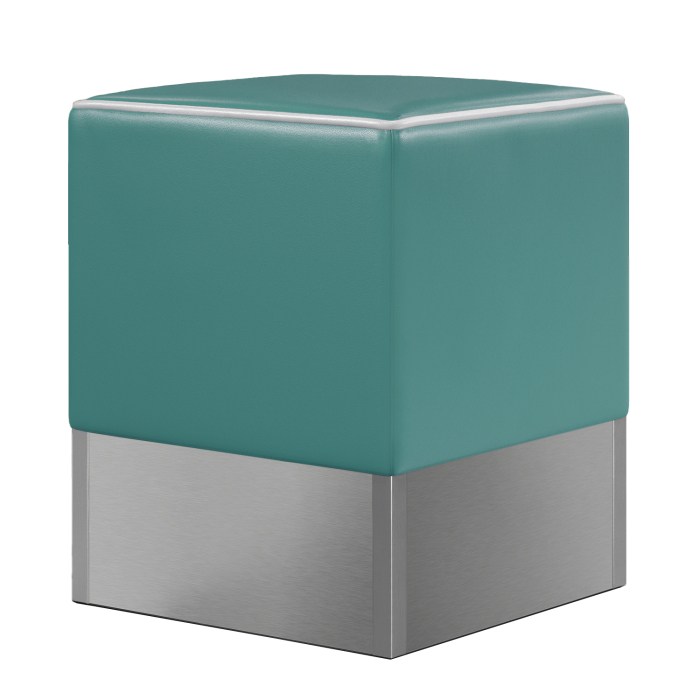 CUBO | Restaurant Poef | Turquoise | Leer