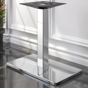 MADRID | Pieds de Table Bistrot | Acier inoxydable | Pied : 40 x 70 cm | Colonne : 8 x 72 cm