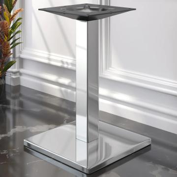 MADRID | Pieds de Table Bistrot | Acier inoxydable | Pied : 50 x 50 cm | Colonne : 8 x 72 cm