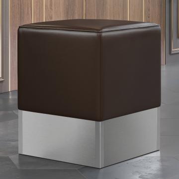 CUBO | Restaurant Poef | Bruin | Leer