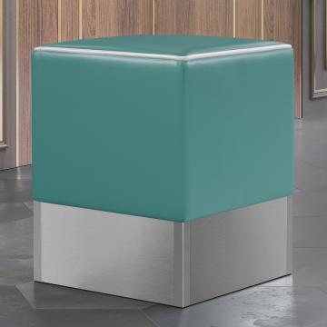 CUBO | Restaurant Poef | Turquoise | Leer