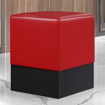CUBO | Restaurant Poef | Rood | Leer