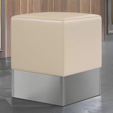CUBO | Restaurant Poef | Creme | Leer