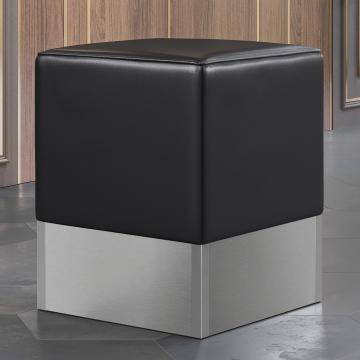 CUBO | Restaurant Poef | Zwart | Leer