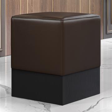 CUBO | Restaurant Poef | Bruin | Leer