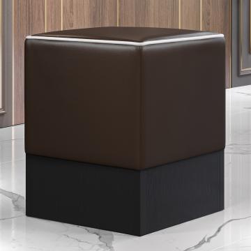 CUBO | Restaurant Poef | Bruin | Leer