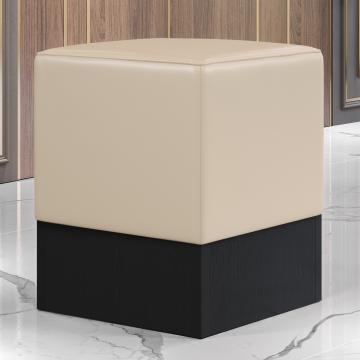 CUBO | Restaurant Poef | Creme | Leer