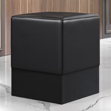 CUBO | Restaurant Poef | Zwart | Leer