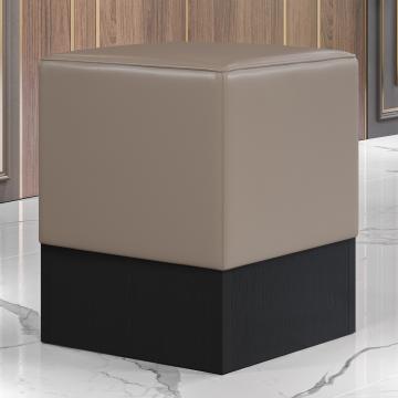 CUBO | Restaurant Poef | Taupe | Leer