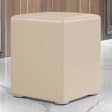 CUBO FULL | Restaurant Poef | Creme | Leer