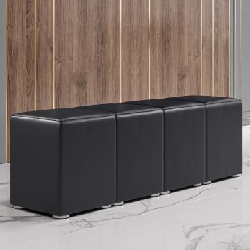 CUBO | Stołek Bistro | Czarny | Skóra