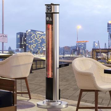 LUCIO | Terrasverwarming Staand | Roestvrij staal | 2000W | 3 warmte-instellingen | H: 148 cm
