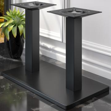 MADRID | Pied de table double bistrot | Noir | L:P 40 x 70 cm | Colonne : 8 x 72 cm