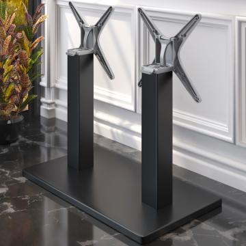 MADRID | Pied de table double bistrot | Noir | L:P 40 x 70 cm | Colonne : 8 x 72 cm | Pliable