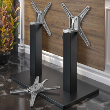 MADRID | Pied de table double bistrot | Noir | L:P 40 x 70 cm | Colonne : 8 x 72 cm | Pliable