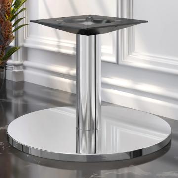 NIZZA | Telaio per tavolo da ristorante | Acciaio inox | Piede:: Ø50cm | Colonna: 7,6 x 36 cm