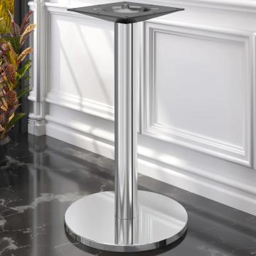 NIZZA | Telaio del tavolo da bar bistrot | Acciaio inox | Piede: Ø 50 cm | Colonna: 7,6 x 105 cm