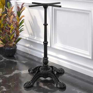 PARIS | Telaio per tavolo da bar Bistro | 4 piedi | Piedi: Ø55cm | Colonna: 108 cm | Nero