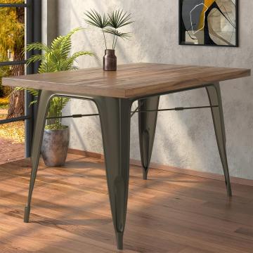 CALIFORNIA | Tolix Table | 120x70cm | Wenge & Rust