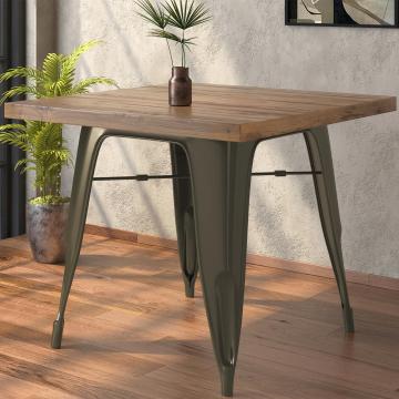 CALIFORNIA | Tolix Table | 60x60cm | Wenge & Rust