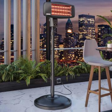 XAVIER | Terrasverwarming Staand | Zwart | 2000W | 3 warmte-instellingen